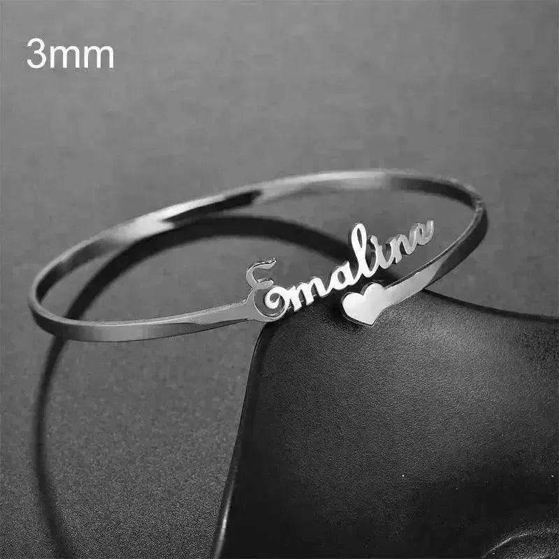 Bracelet Personnalisé avec Nom, Bracelets sur Mesure, Bijoux en Acier Inoxydable - EX-STOCK Canada