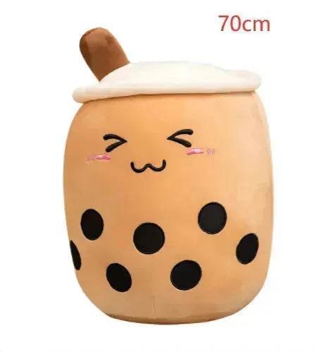 Boisson de fruits mignonne en peluche, peluche douce de thé au lait à la fraise, jouet en tasse de thé à la perle, coussin de bubble tea, cadeau pour enfants - EX-STOCK Canada