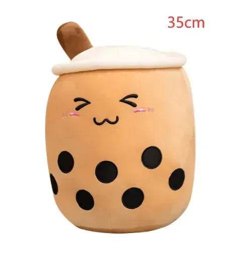 Boisson de fruits mignonne en peluche, peluche douce de thé au lait à la fraise, jouet en tasse de thé à la perle, coussin de bubble tea, cadeau pour enfants - EX-STOCK Canada