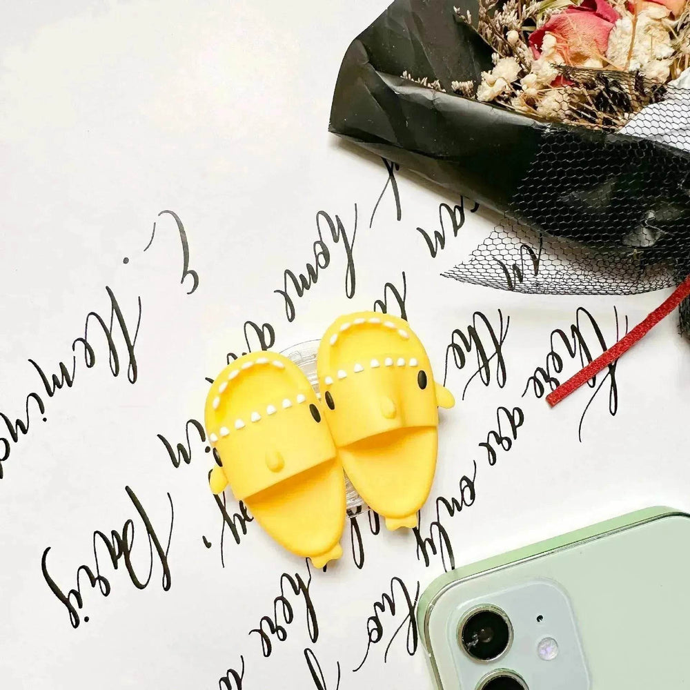 Cute Little Shark Simulation Slippers Phone Case Airbag Bracket Adhesive Retractable Watch Binge-watching Net Class Support Frame - EX-STOCK Canada