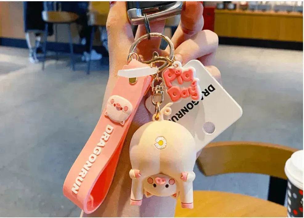 Cute Original Pig Chrysanthemum Keychain Trend Keychain - EX-STOCK Canada