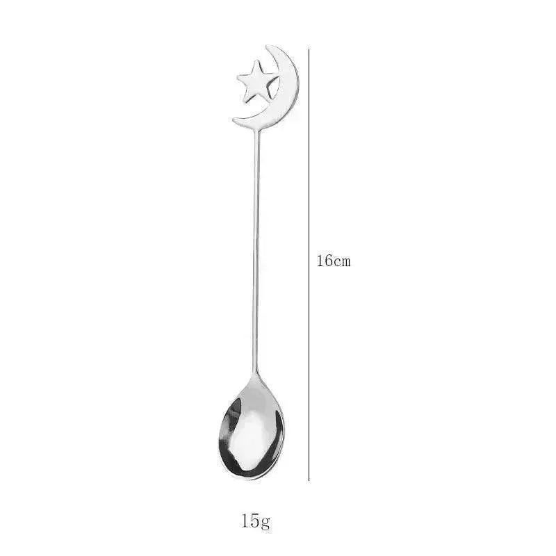Cute Star and Moon 304 Stainless Steel Spoon and Fork Set for Coffee - EX-STOCK Canada