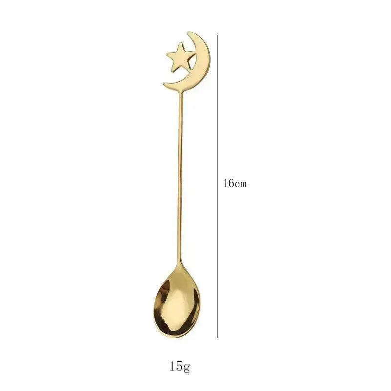 Cute Star and Moon 304 Stainless Steel Spoon and Fork Set for Coffee - EX-STOCK Canada