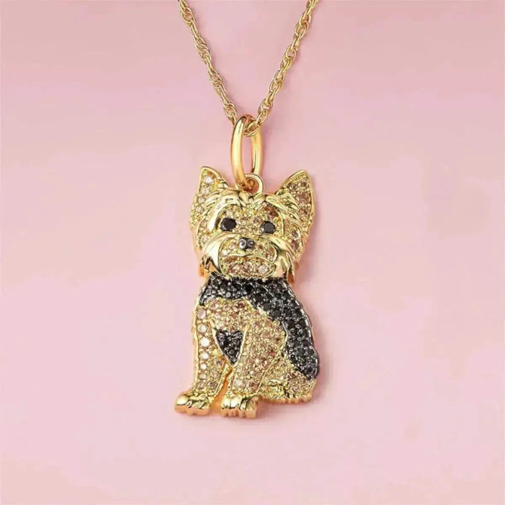 Cute Yorkshire Dog Pendant Zinc Alloy Die Casting Necklace - EX-STOCK Canada