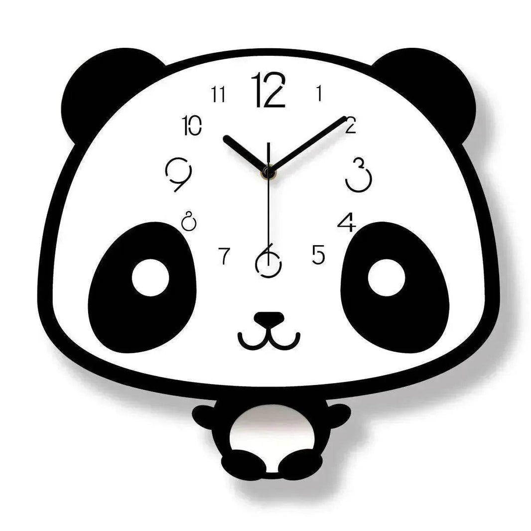 Cute swinging panda wall clock - EX-STOCK Canada