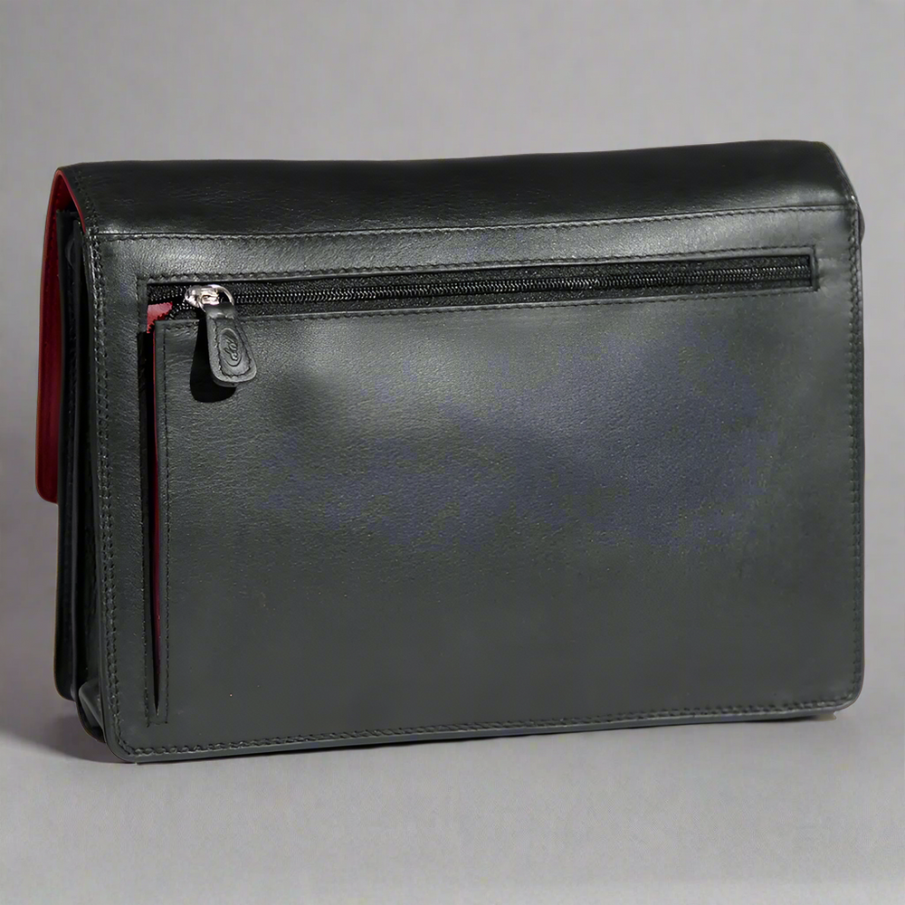 Bolso bandolera de cuero Derek Alexander Half Flap OrganizerEX-STOCK Canada