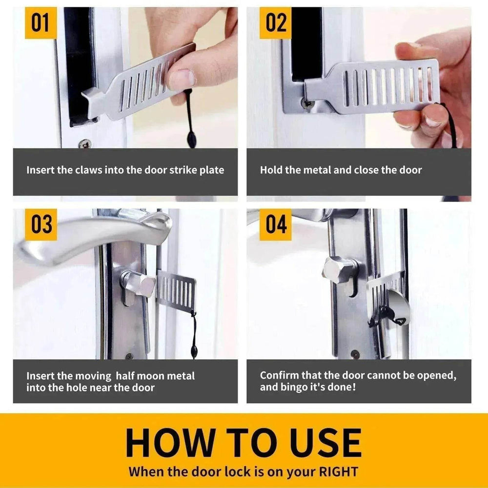 Door Free Punch Door Stopper Anti theft Buckle - EX-STOCK Canada