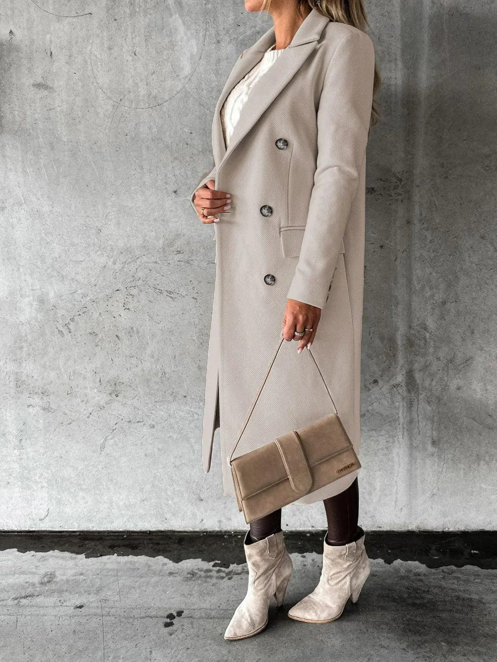 Double Breasted Lapel Coat Winter Fashion Solid Slim Long Jacket Long Sleeve Tops Womens Clothing EX-STOCK Canada