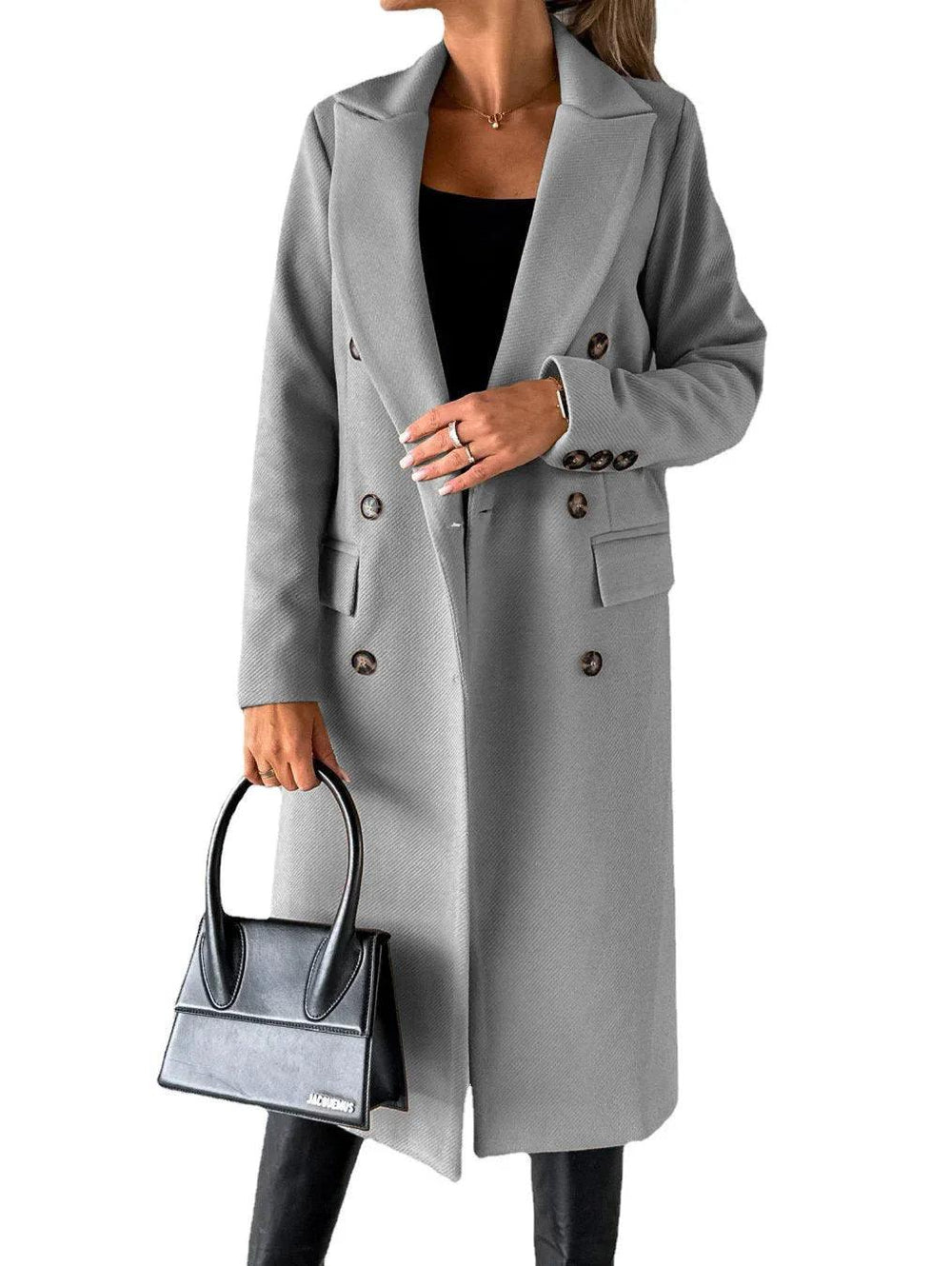 Double Breasted Lapel Coat Winter Fashion Solid Slim Long Jacket Long Sleeve Tops Womens Clothing EX-STOCK Canada