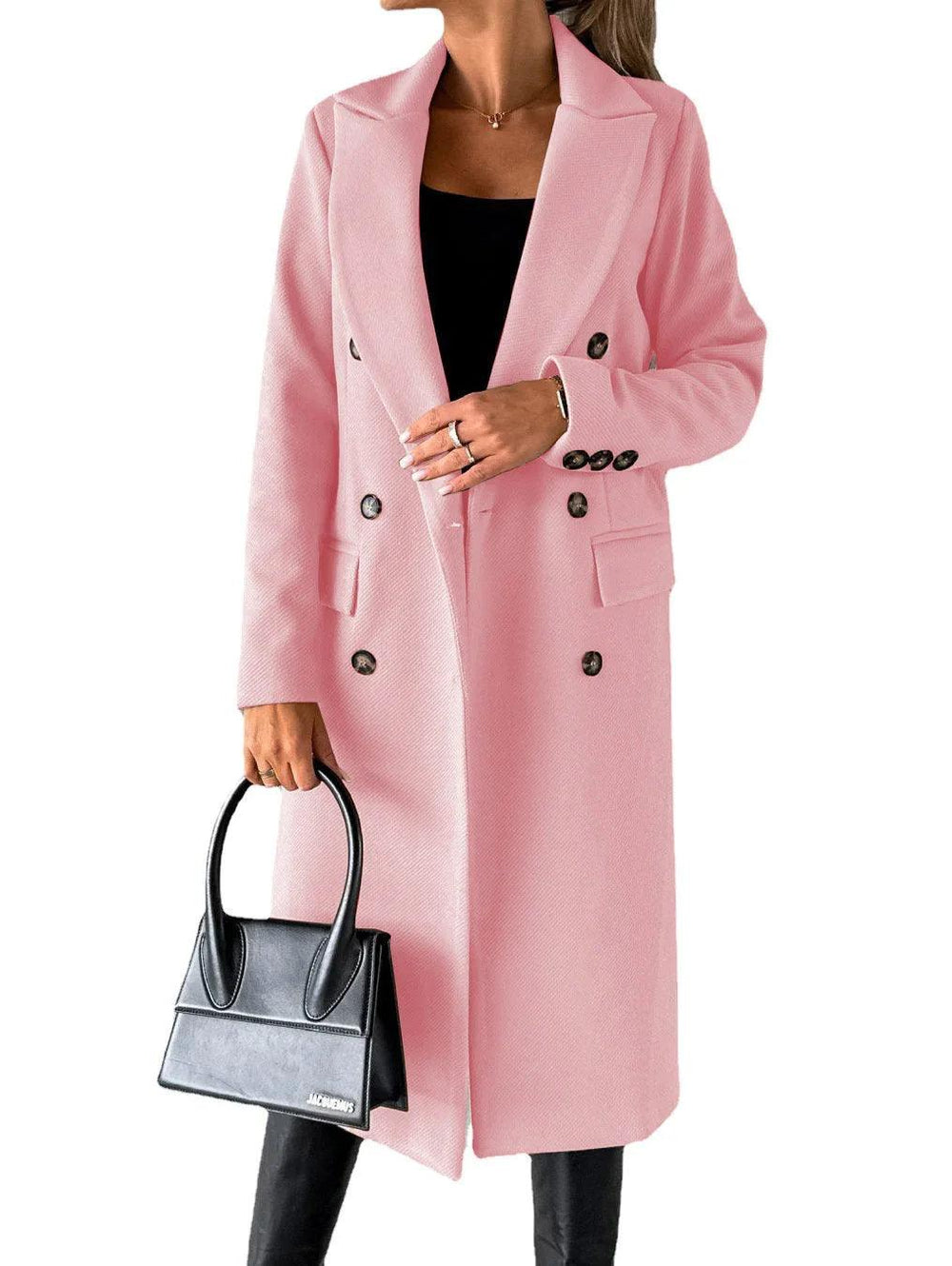 Double Breasted Lapel Coat Winter Fashion Solid Slim Long Jacket Long Sleeve Tops Womens Clothing EX-STOCK Canada