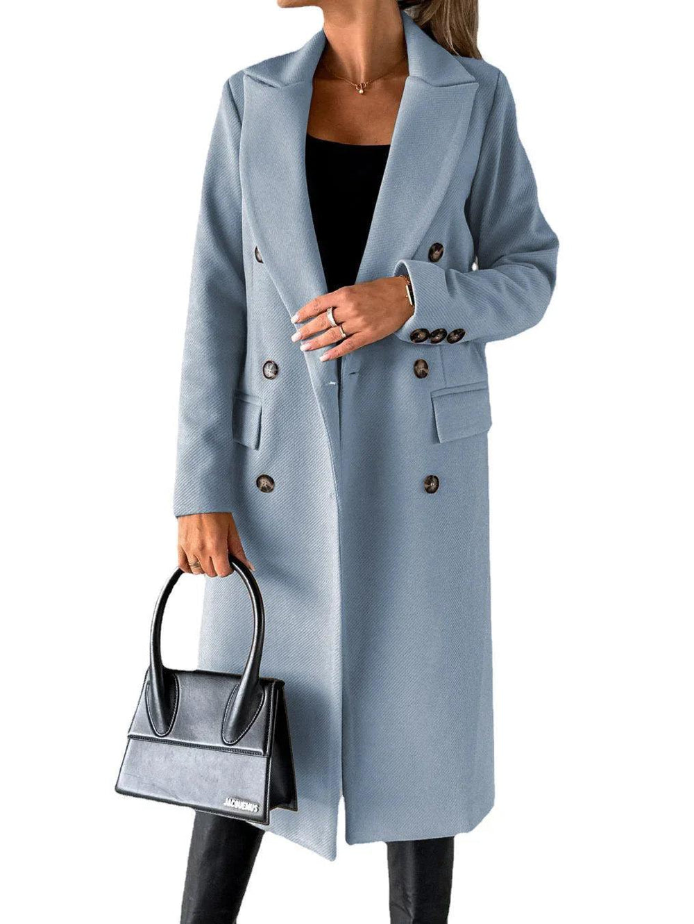 Double Breasted Lapel Coat Winter Fashion Solid Slim Long Jacket Long Sleeve Tops Womens Clothing EX-STOCK Canada