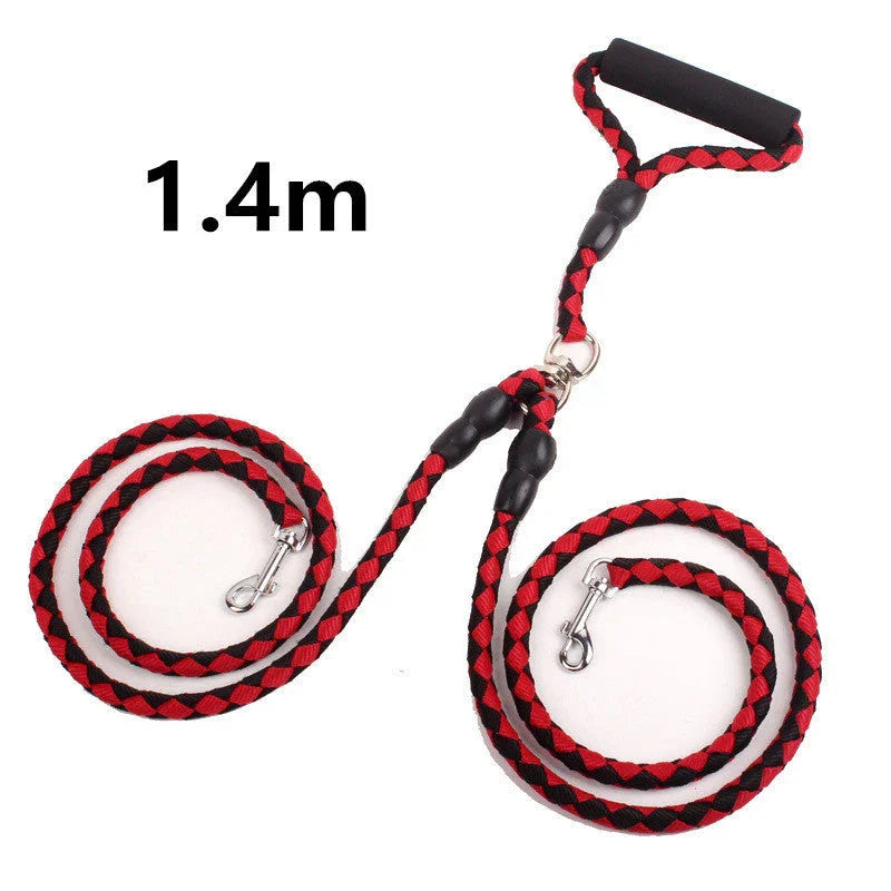 Double-Ended Traction Rope For Walking The Dog Hand-Double-Ended Traction Rope One Plus Two Leash Collar Pet Supplies Dog Collar EX-STOCK Canada