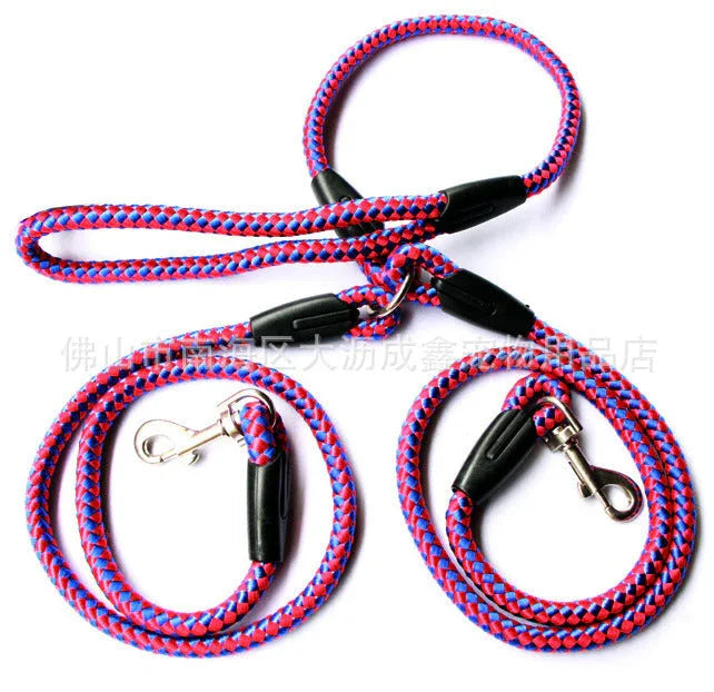Double-Ended Traction Rope For Walking The Dog Hand-Double-Ended Traction Rope One Plus Two Leash Collar Pet Supplies Dog Collar EX-STOCK Canada
