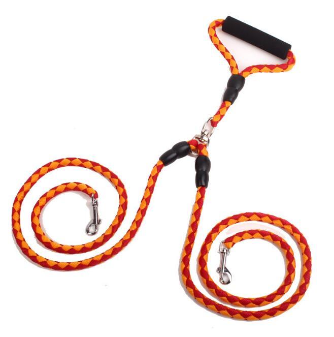 Double-Ended Traction Rope For Walking The Dog Hand-Double-Ended Traction Rope One Plus Two Leash Collar Pet Supplies Dog Collar EX-STOCK Canada