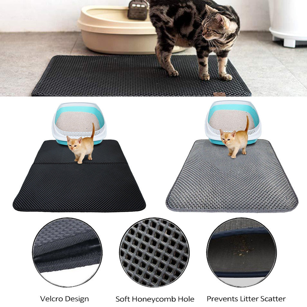 Double Layer Litter Cat Bed Pads Pet Cat Litter Mat Trapping Pets Litter Box Mat Pet Product Bed For Cats House Clean Mat EX-STOCK Canada
