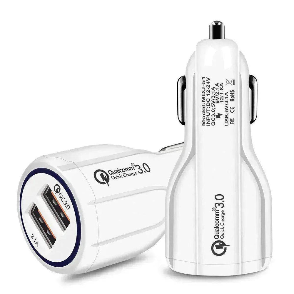 Dual USB Car Charger Qualcomm QC 3.0 Fast Charging Adapter - EX-STOCK Canada
