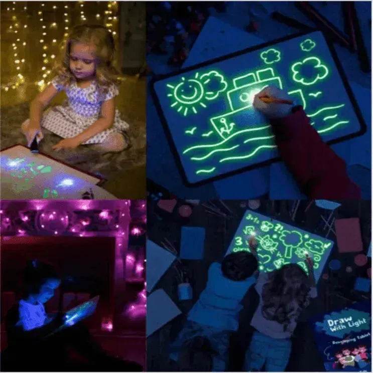Educational Toy Drawing Pad 3D Magic 8 Light Effects Puzzle Board Sketchpad - EX-STOCK Canada