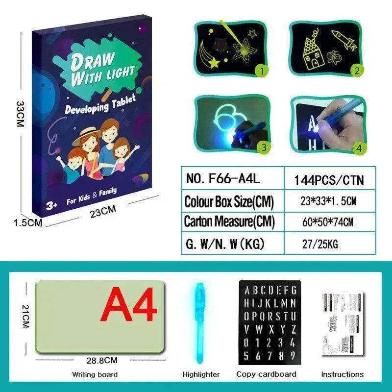 Educational Toy Drawing Pad 3D Magic 8 Light Effects Puzzle Board Sketchpad - EX-STOCK Canada