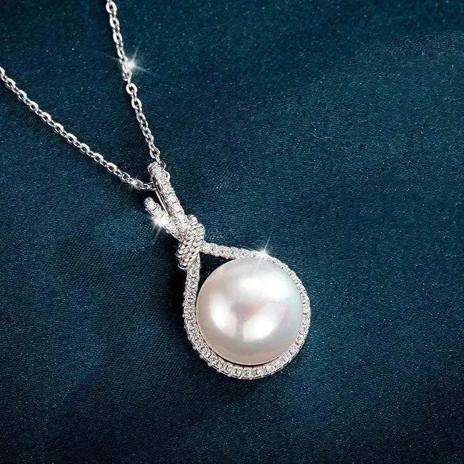 Elegant Natural Shell Pearls White Pearl Pendant Necklace - EX-STOCK Canada