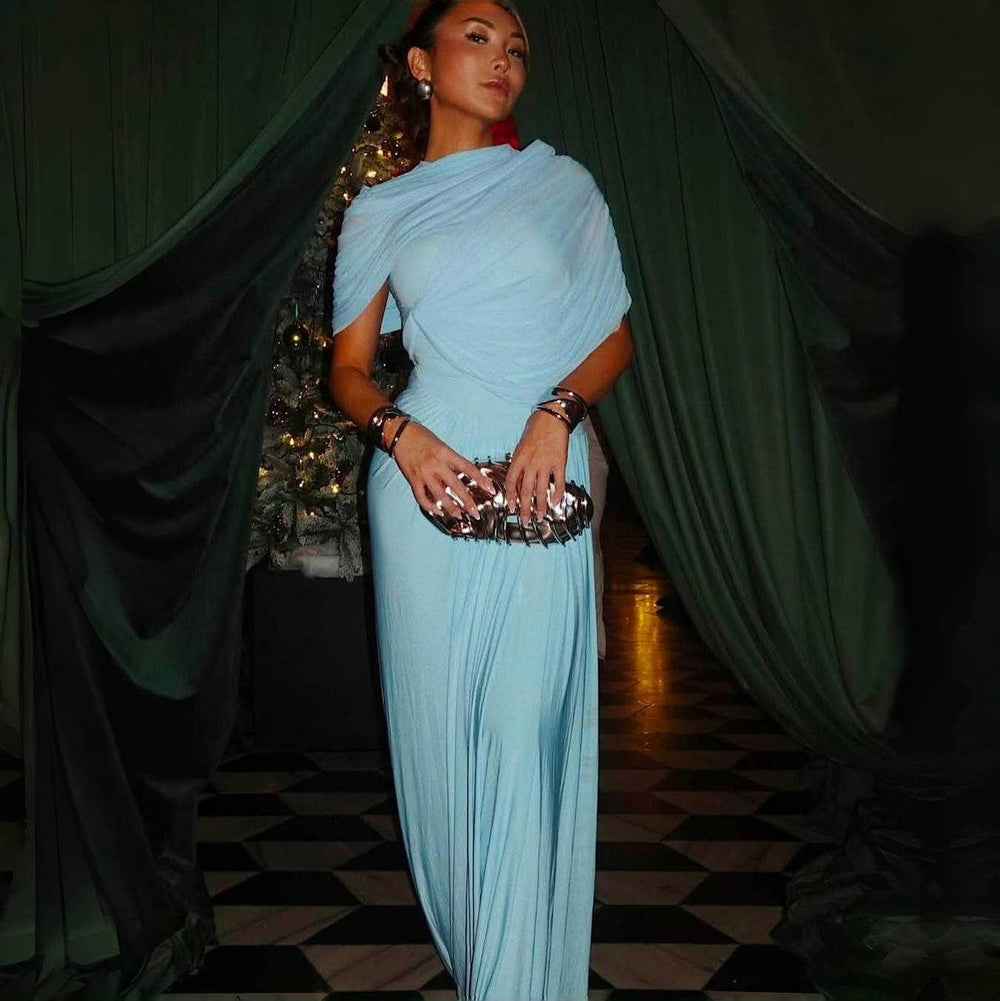 Elegant Pleated Dress Women For Dinner EX-STOCK Canada