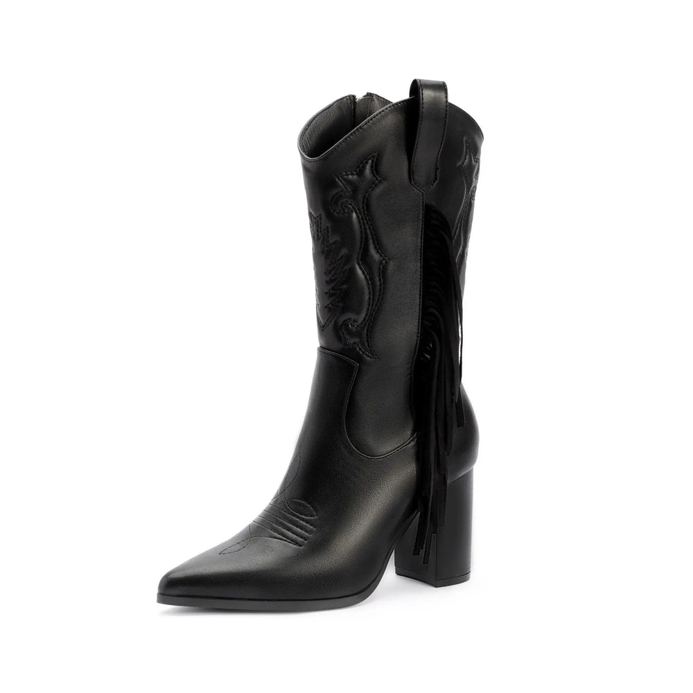 Embroidered Tassel White New Western Cowboy Boot - EX-STOCK Canada