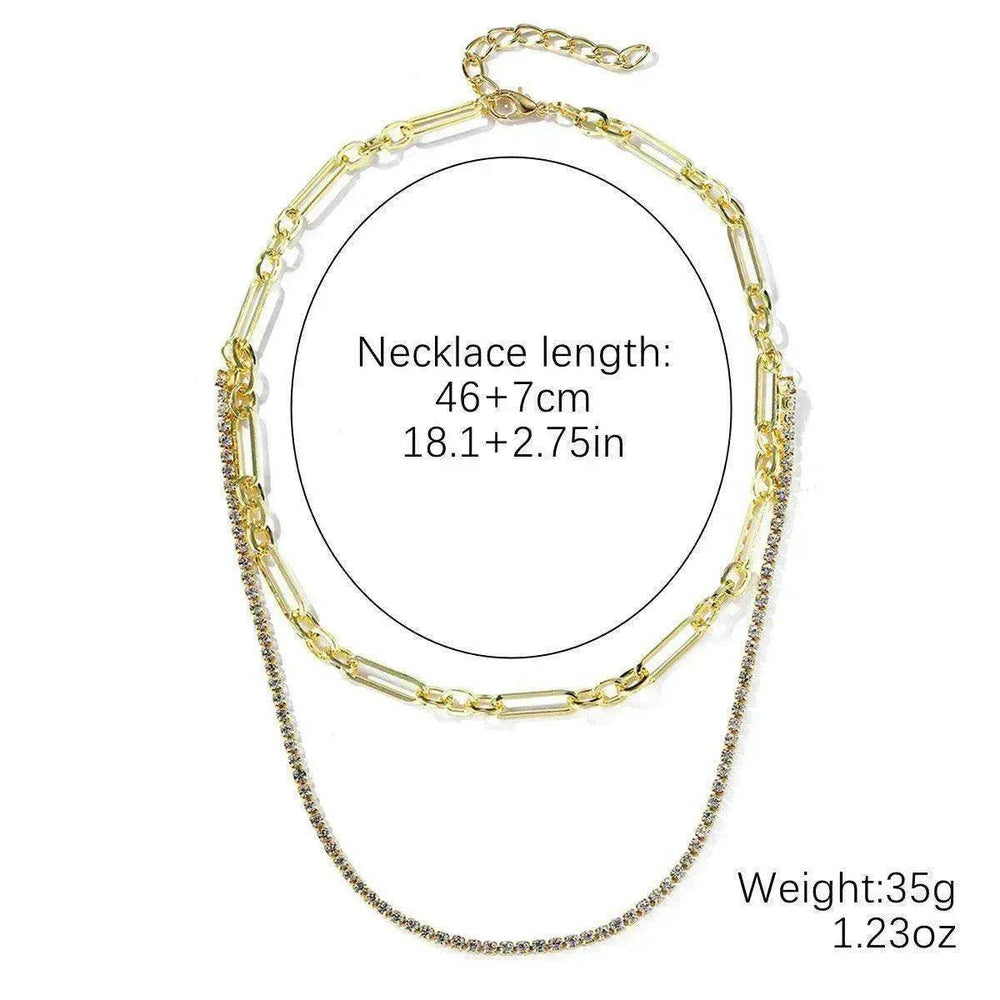 European And American Accessories Stitching Mixed Color Zircon Necklace - EX-STOCK Canada