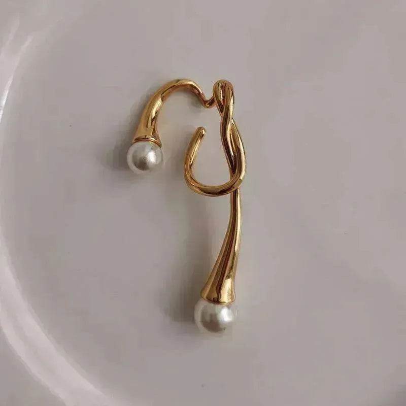 European and American pearl ear clip female irregular ear hook - EX-STOCK Canada