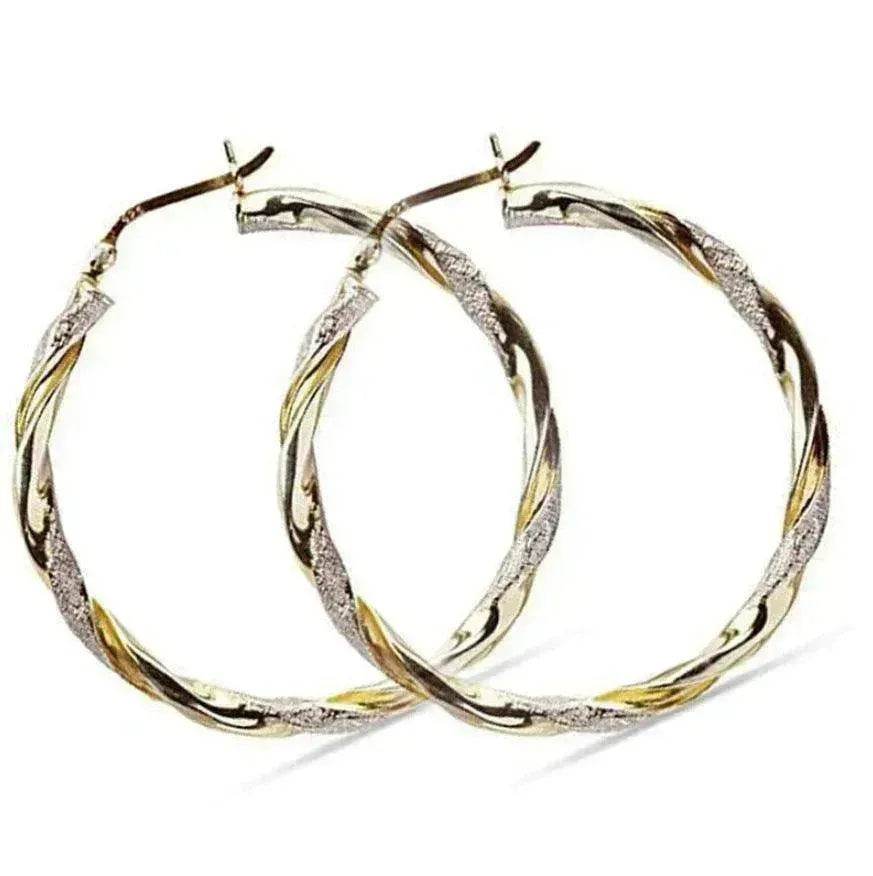 Exaggerated Simple Golden & Silver Colors Female Earrings - EX-STOCK Canada