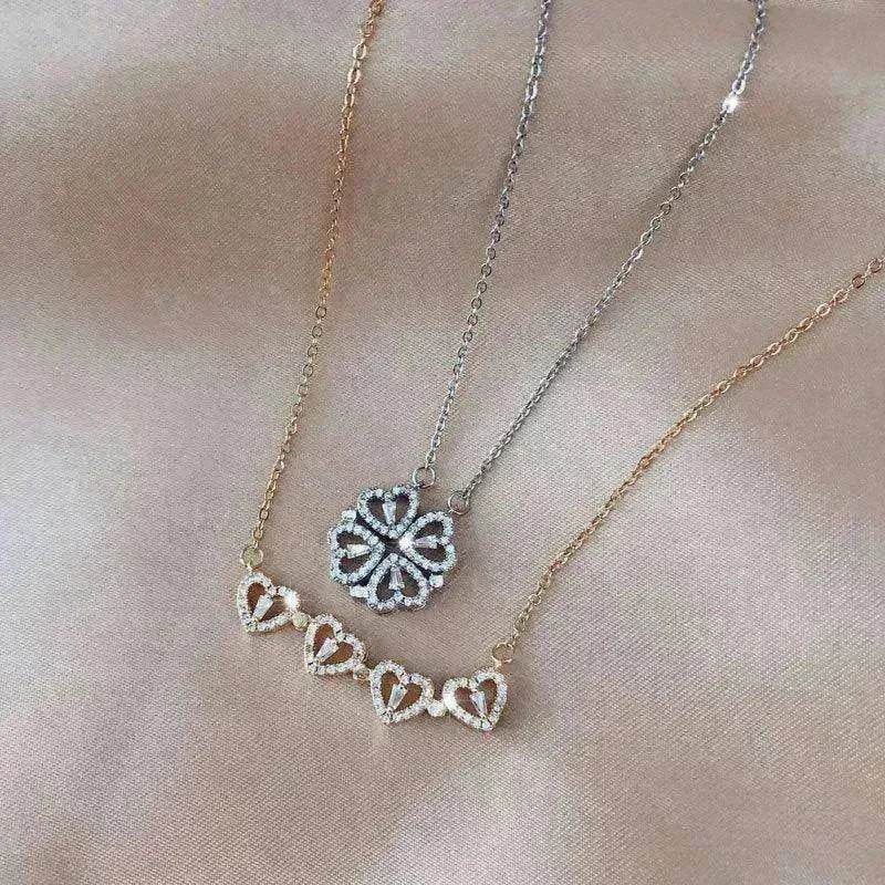 Collier pour femmes en Trèfle à quatre feuilles déformable détachable de style explosif - EX-STOCK CANADA