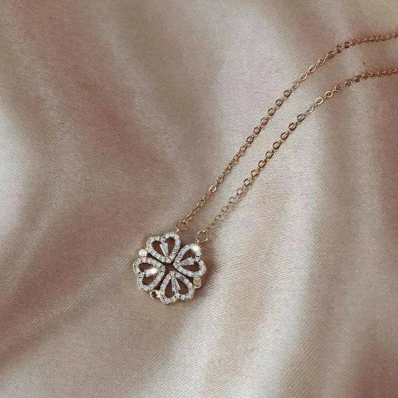 Collier pour femmes en Trèfle à quatre feuilles déformable détachable de style explosif - EX-STOCK CANADA