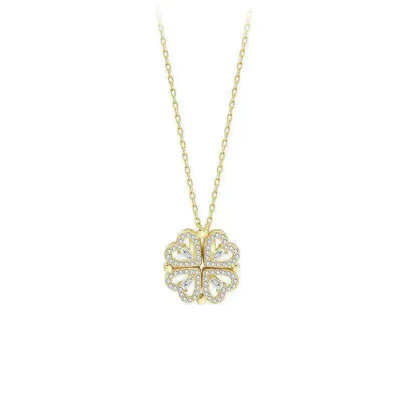 Collier pour femmes en Trèfle à quatre feuilles déformable détachable de style explosif - EX-STOCK CANADA