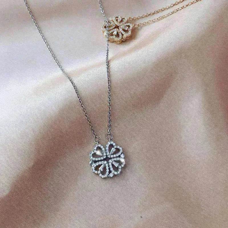 Collier pour femmes en Trèfle à quatre feuilles déformable détachable de style explosif - EX-STOCK CANADA