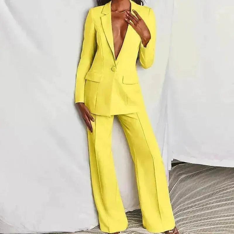 Fashion Business Women's Clothing Long Sleeve Trousers Suit - EX-STOCK Canada