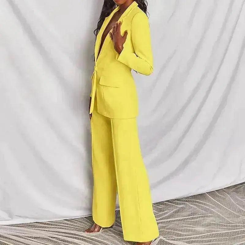 Fashion Business Women's Clothing Long Sleeve Trousers Suit - EX-STOCK Canada