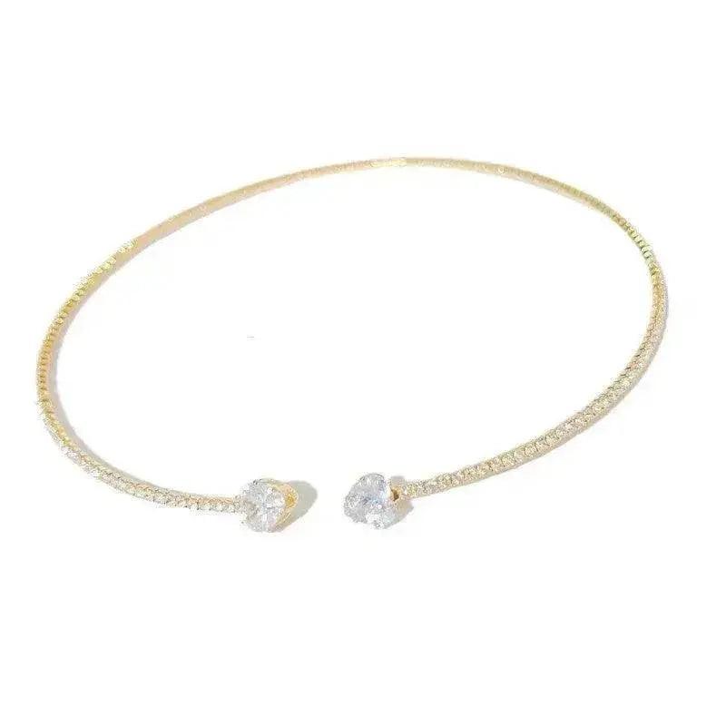 Fashion Jewelry Heart-shaped Zircon Collar Light Luxury Rhinestone Necklace Women's Jewelry - EX-STOCK Canada
