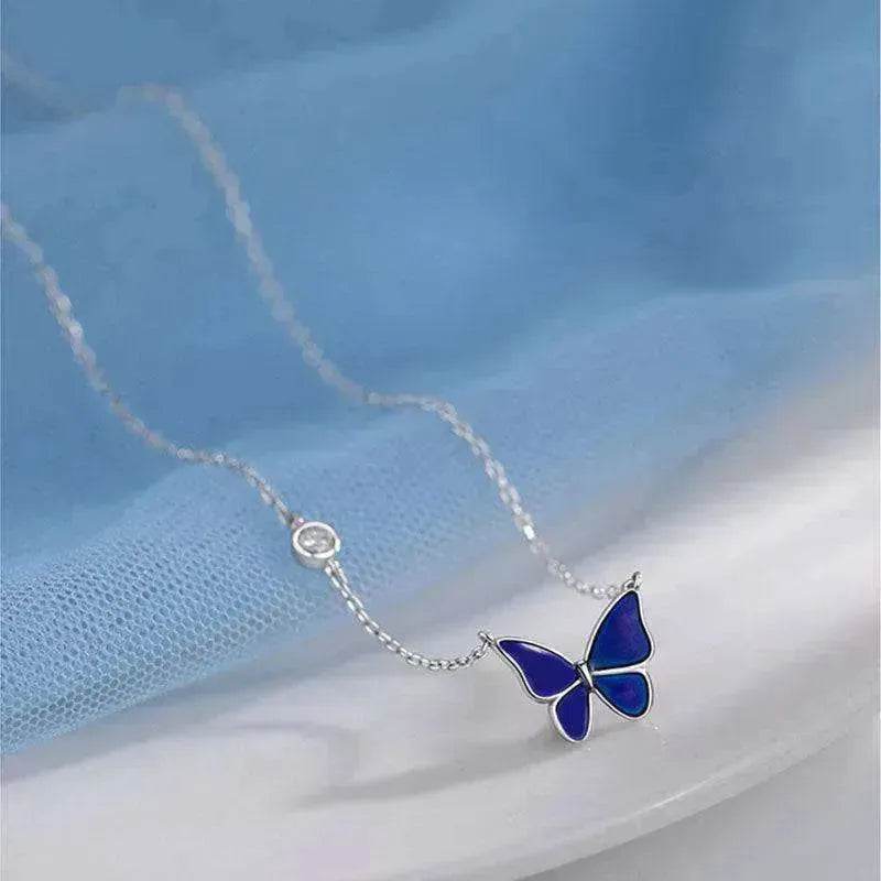 Fashion Novelty S925 Sliver Color-changing Butterfly Necklace - EX-STOCK Canada