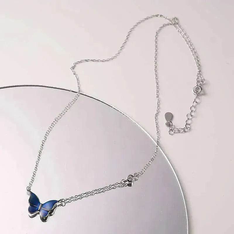 Fashion Novelty S925 Sliver Color-changing Butterfly Necklace - EX-STOCK Canada