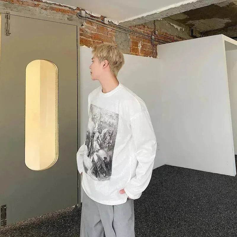 Fashion Painting Printing Long Sleeve Shirt top. - EX-STOCK Canada