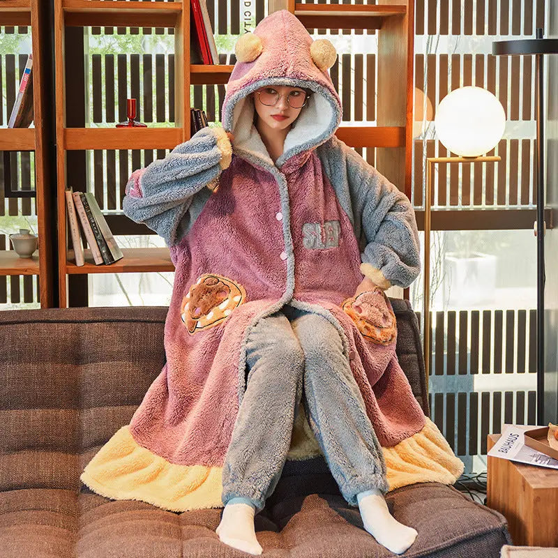 Fashion Pajamas For Women Thick Night-robe - EX-STOCK Canada