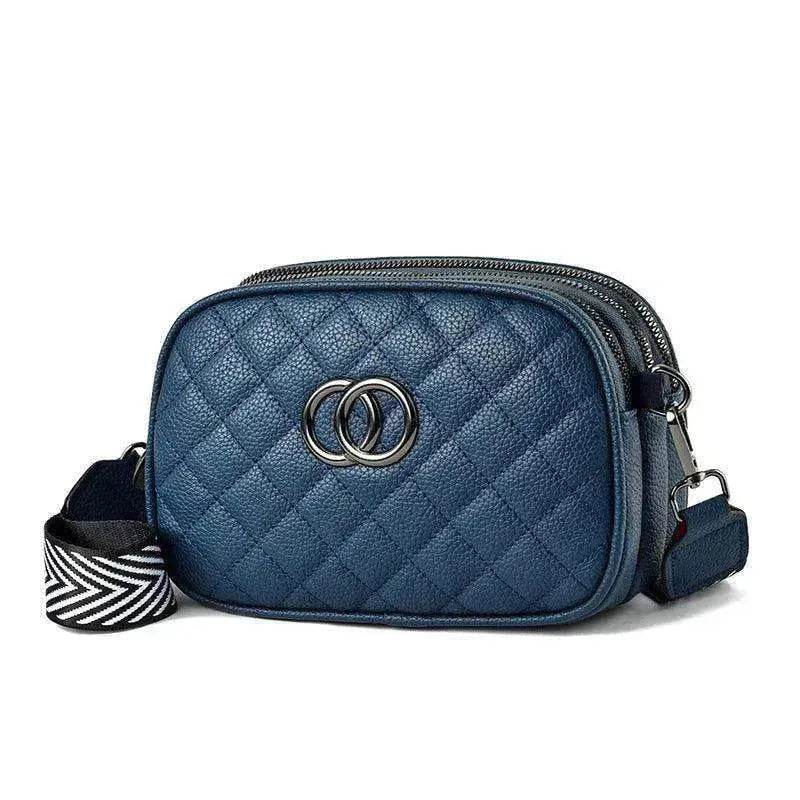 Fashion Shoulder Bag With Three Zippers Wide Shoulder Strap Small Square Bag Women - EX-STOCK Canada