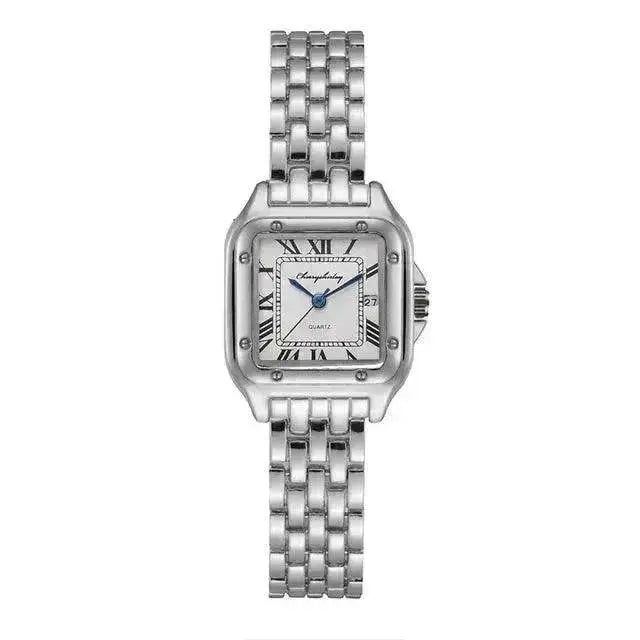 Fashion Stainless Steel Square Simple Design Couple Quartz Watch - EX-STOCK Canada
