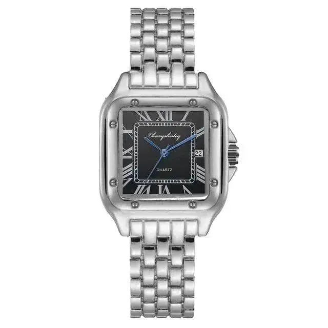 Fashion Stainless Steel Square Simple Design Couple Quartz Watch - EX-STOCK Canada