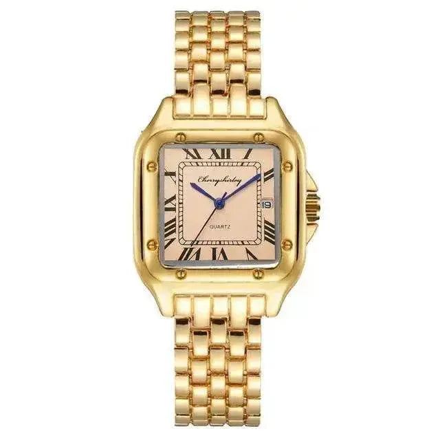Fashion Stainless Steel Square Simple Design Couple Quartz Watch - EX-STOCK Canada