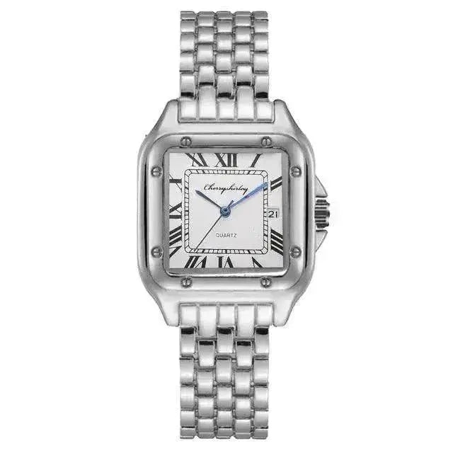 Fashion Stainless Steel Square Simple Design Couple Quartz Watch - EX-STOCK Canada