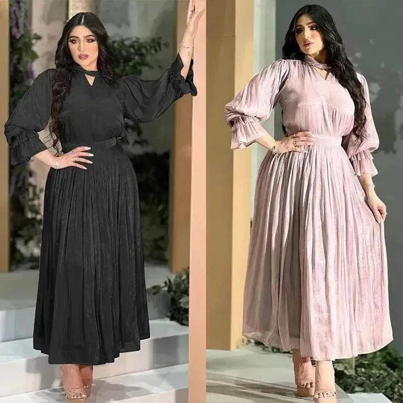 Robe en satin de soie brillante pour femmes arabes à la mode - EX-STOCK Canada