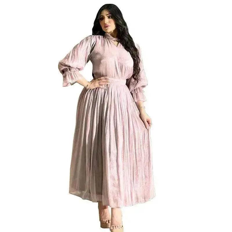Robe en satin de soie brillante pour femmes arabes à la mode - EX-STOCK Canada