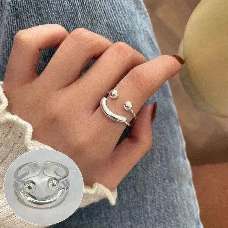 Fashionable Jewelry Adjustable Opening Ring Smiley Cute Happy Face Ring - EX-STOCK Canada