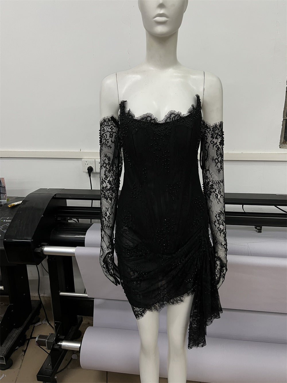 Fashionable Oversleeve Tube Top Lace Fashion Party Dinner Dress EX-STOCK Canada