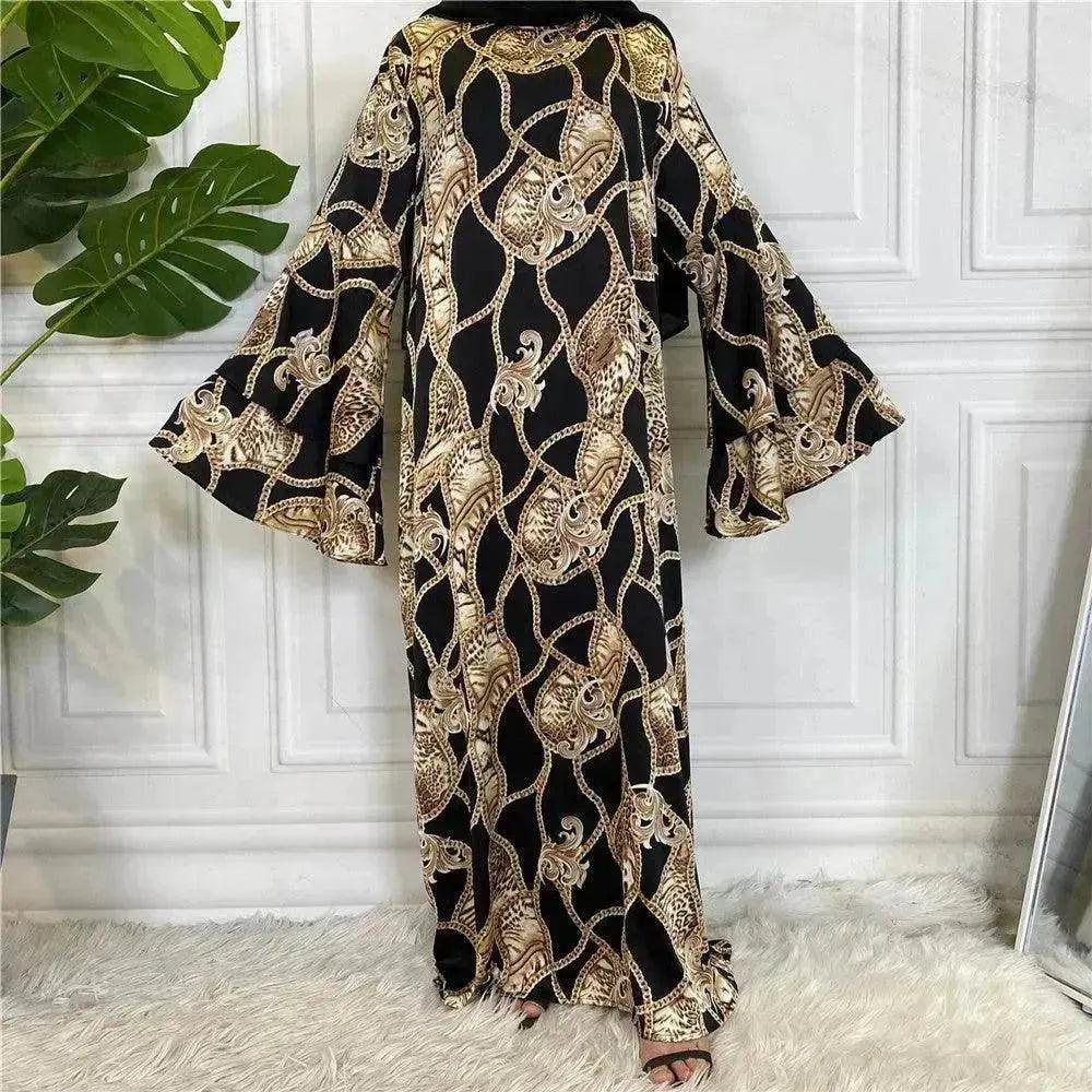 Robe arabe grande à lacets imprimée et à la mode - EX-STOCK Canada