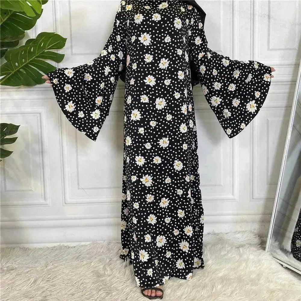 Fashionable Printed Large Lace Up Arab Dress - EX-STOCK Canada